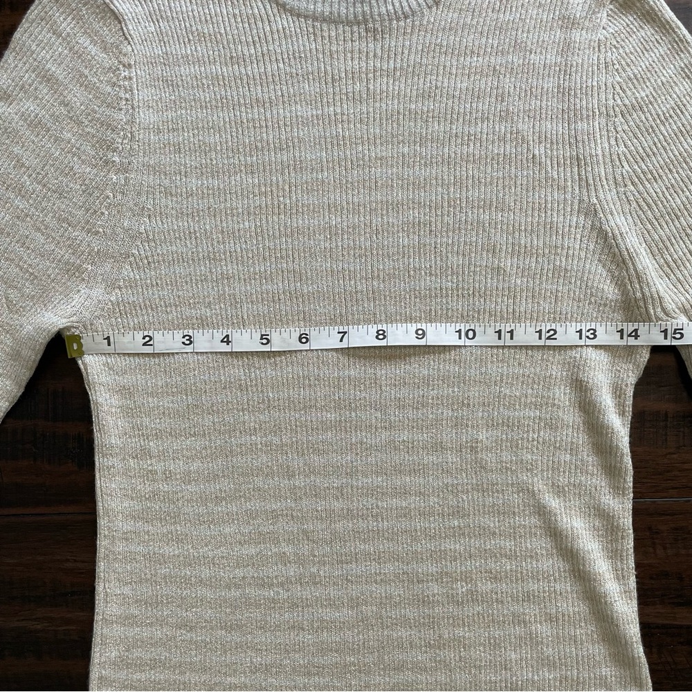 Something Navy Gold Shimmer Ribbed Top Size 1 - Picture 8 of 9